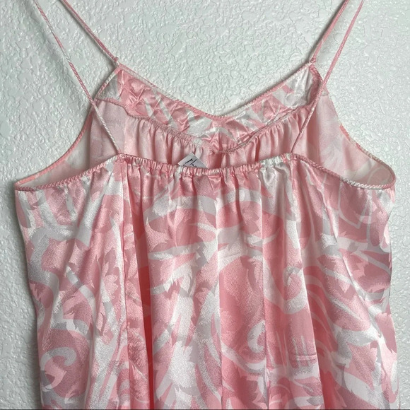 Vintage Mary McFadden Pink and White Nightgown Satin Size Small - Picture 8 of 9